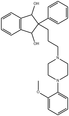 2-[3-[4-(2-methoxyphenyl)piperazin-1-yl]propyl]-2-phenyl-1,3-dihydroin dene-1,3-diol Structure