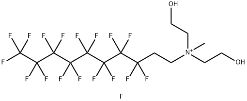 (3,3,4,4,5,5,6,6,7,7,8,8,9,9,10,10,10-heptadecafluorodecyl)bis(2-hydroxyethyl)methylammonium iodide Structure