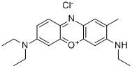 7-(ジエチルアミノ)-3-(エチルアミノ)-2-メチルフェノキサジン-5-イウム・クロリド 化学構造式