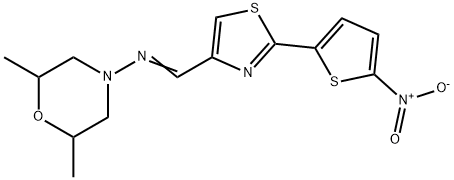 2,6-Dimethyl-N-((2-(5-nitro-2-thienyl)-4-thiazolyl)methylene)-4-morpho linamine Structure