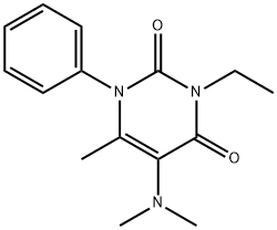 5-(ジメチルアミノ)-3-エチル-6-メチル-1-フェニルピリミジン-2,4(1H,3H)-ジオン 化学構造式