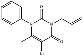 2,4(1H,3H)-Pyrimidinedione, 5-bromo-6-methyl-1-phenyl-3-(2-propenyl)- 结构式