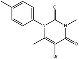 5-bromo-3,6-dimethyl-1-(4-methylphenyl)pyrimidine-2,4-dione 结构式