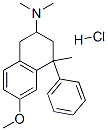 6-methoxy-N,N,4-trimethyl-4-phenyl-tetralin-2-amine hydrochloride Struktur