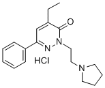 4-Ethyl-6-phenyl-2-(2-pyrrolidinoethyl)-3(2H)-pyridazinone hydrochlori de 结构式