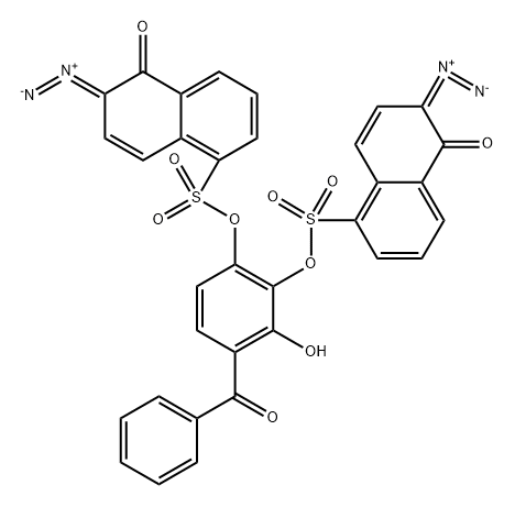 4-benzoyl-3-hydroxy-1,2-phenylene bis(6-diazo-5,6-dihydro-5-oxonaphthalene-1-sulphonate) Structure