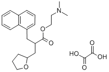 alpha-(1-Naphthylmethyl)tetrahydro-2-furanpropionic acid 2-(dimethylam ino)ethyl ester oxalate Structure