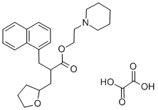 alpha-(1-Naphthylmethyl)tetrahydro-2-furanpropionic acid 2-piperidinoe thyl ester oxalate Structure
