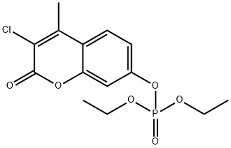 りん酸(3-クロロ-4-メチル-2-オキソ-2H-1-ベンゾピラン-7-イル)ジエチル 化学構造式