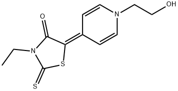 3-ethyl-5-[1-(2-hydroxyethyl)-4(1H)-pyridylidene]rhodanine Struktur