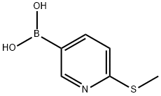 6-(甲硫基)吡啶-3-硼酸 结构式