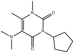 3-cyclopentyl-5-dimethylamino-1,6-dimethyl-pyrimidine-2,4-dione 结构式