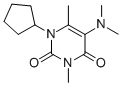 1-シクロペンチル-3,6-ジメチル-5-(ジメチルアミノ)ウラシル 化学構造式