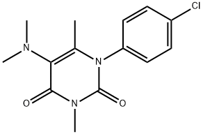 2,4(1H,3H)-Pyrimidinedione, 1-(p-chlorophenyl)-3,6-dimethyl-5-dimethyl amino- 结构式