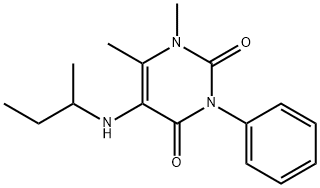 1,6-ジメチル-5-[(1-メチルプロピル)アミノ]-3-フェニルウラシル 化学構造式