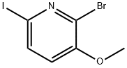 2-ブロモ-6-ヨード-3-メトキシピリジン 化学構造式