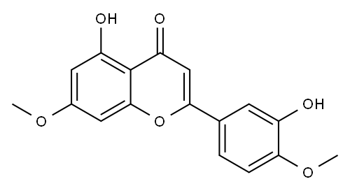 4H-1-Benzopyran-4-one, 5-hydroxy-2- (3-hydroxy-4-methoxyphenyl)-7-meth oxy- Structure