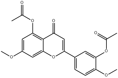 3',5-Dihydroxy-4',7-dimethoxyflavone diacetate Struktur