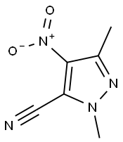 1,3-dimethyl-4-nitro-1H-pyrazole-5-carbonitrile  Struktur