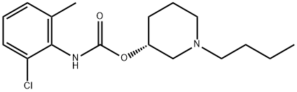 N-(2-クロロ-6-メチルフェニル)カルバミド酸[3R,(+)]-1-ブチル-3-ピペリジニル 化学構造式