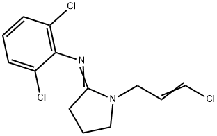 Benzenamine, 2,6-dichloro-N-(1-(3-chloro-2-propenyl)-2-pyrrolidinylide ne)- Struktur