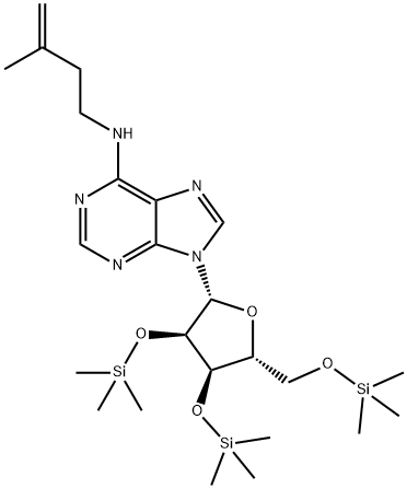 N-(3-Methyl-3-butenyl)-2'-O,3'-O,5'-O-tris(trimethylsilyl)adenosine Struktur