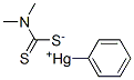 ジメチルジチオカルバミド酸[フェニル水銀(II)] 化学構造式