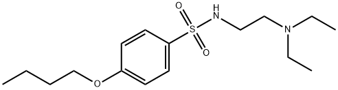 p-ブトキシ-N-(2-ジエチルアミノエチル)ベンゼンスルホンアミド 化学構造式