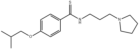 p-イソブトキシ-N-[3-(1-ピロリジニル)プロピル]チオベンズアミド 化学構造式