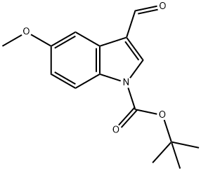 1-BOC-5-メトキシ-3-ホルミルインドール 化学構造式