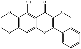 5-Hydroxy-3,6,7-trimethoxy-2-phenyl-4H-1-benzopyran-4-one Structure