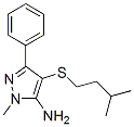 1-Methyl-3-phenyl-4-(3'-methyl)butylthio-5-aminopyrazole Structure