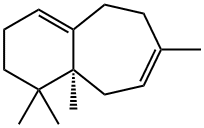 (S)-2,3,5,6,9,9a-ヘキサヒドロ-1,1,7,9a-テトラメチル-1H-ベンゾシクロヘプテン 化学構造式