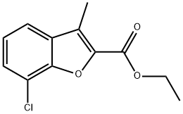 7-氯-3-甲基-1-苯并呋喃-2-羧酸乙酯 结构式