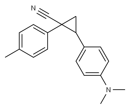 2-(4-dimethylaminophenyl)-1-(4-methylphenyl)cyclopropane-1-carbonitril e 结构式