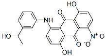 1,5-dihydroxy-4-[m-(1-hydroxyethyl)anilino]-8-nitroanthraquinone  Struktur