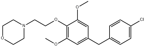 4-[2-[4-[(4-chlorophenyl)methyl]-2,6-dimethoxy-phenoxy]ethyl]morpholin e Struktur