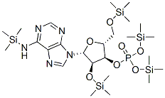 N-(Trimethylsilyl)-2'-O,5'-O-bis(trimethylsilyl)adenosine 3'-[phosphoric acid bis(trimethylsilyl)] ester Struktur