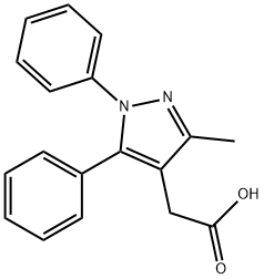 1,5-Diphenyl-3-methyl-1H-pyrazole-4-acetic acid 结构式