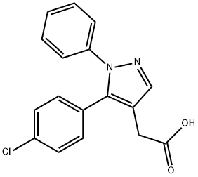 5-(4-Chlorophenyl)-1-phenyl-1H-pyrazole-4-acetic acid Structure