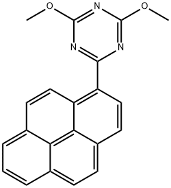 2,4-ジメトキシ-6-(1-ピレニル)-1,3,5-トリアジン 化学構造式