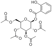 BETA-D-吡喃葡萄糖 2,3,4,6-四乙酸酯 1-(2-羟基苯甲酸酯) 结构式