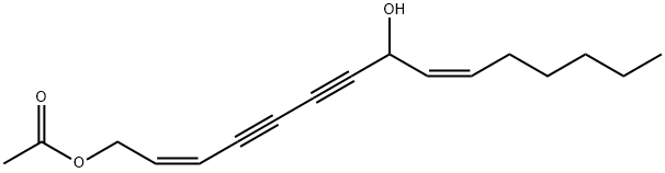 (2Z,9Z)-2,9-Pentadecadiene-4,6-diyne-1,8-diol 1-acetate Struktur