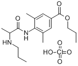 Benzoic acid, 3,5-dimethyl-4-(2-(propylamino)propionamido)-, propyl es ter, perchlorate Structure