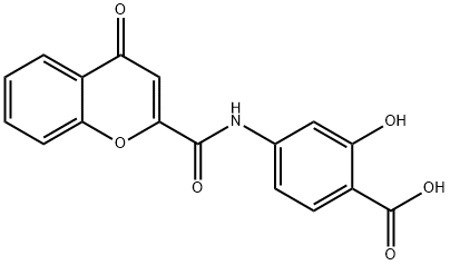 2-(2-formamido-4-oxo-chromen-3-yl)oxybenzoic acid Struktur