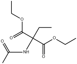2-エチル-2-アセトアミドマロン酸ジエチル 化学構造式