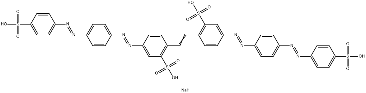 2,2'-(1,2-乙烯二基)二[5-[4-[(4-磺苯基)偶氮基]苯基]偶氮基]苯磺酸四钠盐 结构式