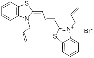 3-allyl-2-[3-[3-allylbenzothiazol-2(3H)-ylidene]prop-1-enyl]benzothiazolium bromide  Struktur