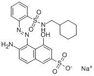 sodium 6-amino-5-[[2-[(cyclohexylmethylamino)sulphonyl]phenyl]azo]-4-hydroxynaphthalene-2-sulphonate 结构式