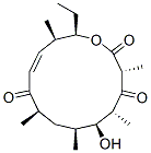 (3R,5R,6S,7S,9R,11E,13R,14R)-3,5,7,9,13-ペンタメチル-6-ヒドロキシ-14-エチルオキサシクロテトラデカ-11-エン-2,4,10-トリオン 化学構造式